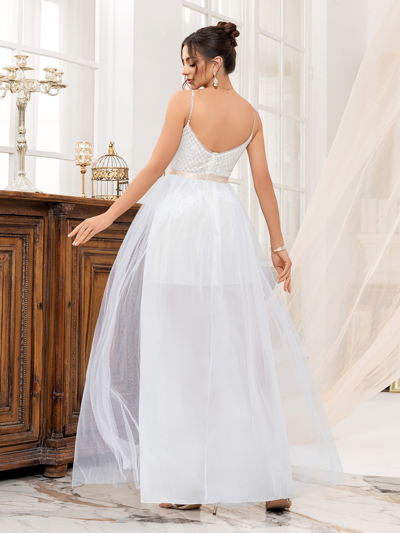 Elegant Mesh Bridesmaid Dress