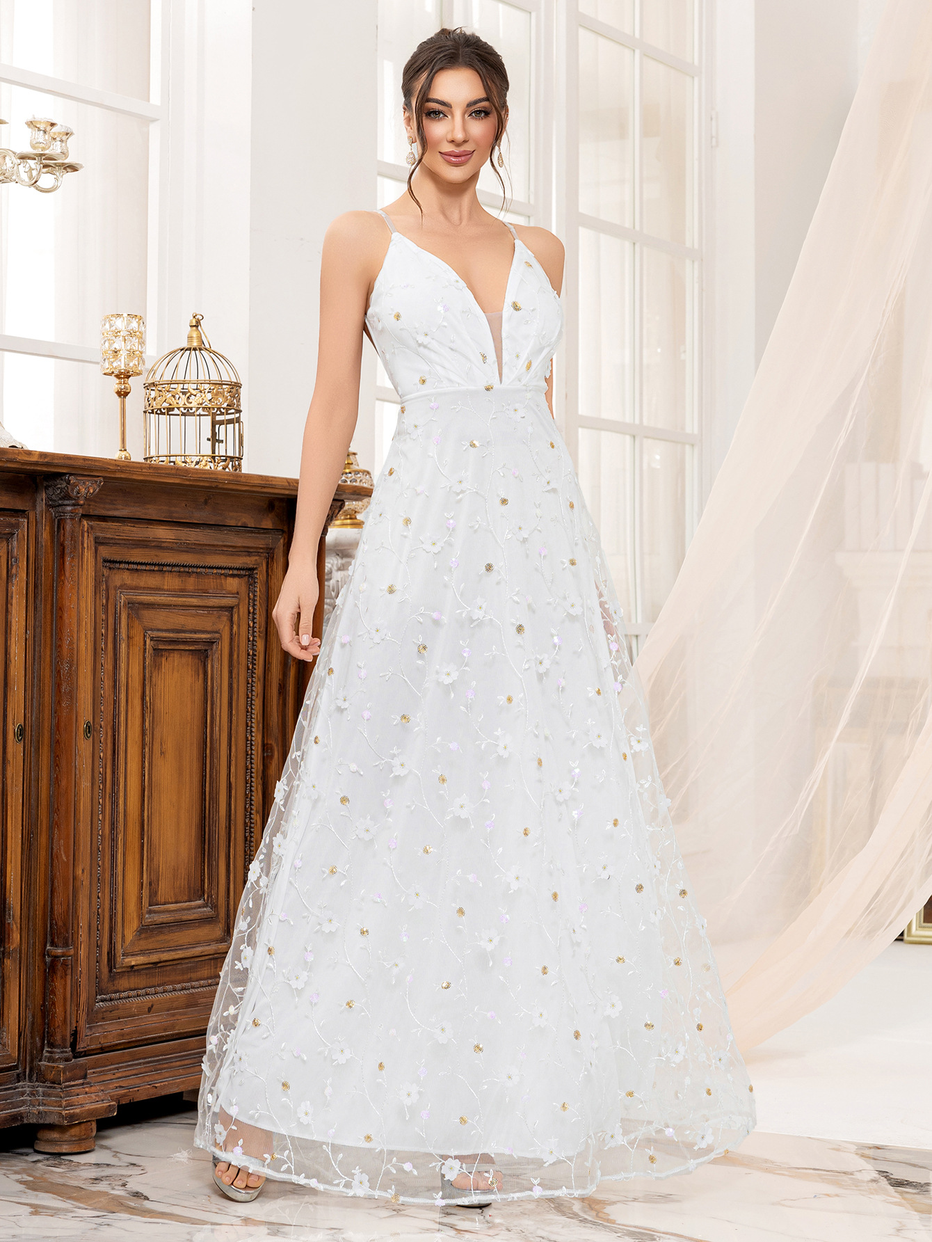 Formal Wedding Dress Luxury Strapless Evening Gown