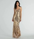 Fashionable Sexy Low Back Strap Sequin Long Dress