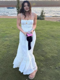 Spring and Summer Fashion Sexy Pleated Low Back Strap Dress