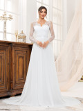 Lace Patchwork Luxury Formal Wedding Dress