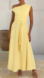 Women's Eelegant Sleeveless Solid Color Long Dress