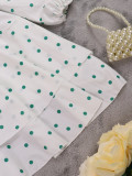 Spring and Summer Fashion Women's Polka Dot Print Puff Sleeve Dress