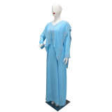 Fashionable Chiffon Beaded Long Dress Muslim Robe Dubai Arab