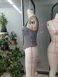 Women's Elegant Single-Breasted Houndstooth Vest