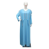 Fashionable Chiffon Beaded Long Dress Muslim Robe Dubai Arab
