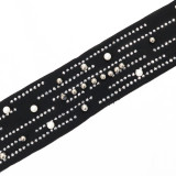 Muslim Women Elegant Beaded Belt Evening Dress with Robe Dubai Abaya