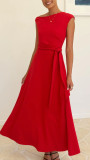Women's Eelegant Sleeveless Solid Color Long Dress