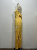 Chic Low Back Mesh Patchwork strap Summer Dress