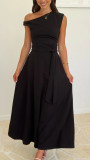 Women's Eelegant Sleeveless Solid Color Long Dress