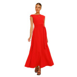 Women's Eelegant Sleeveless Solid Color Long Dress