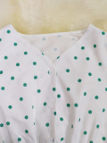 Spring and Summer Fashion Women's Polka Dot Print Puff Sleeve Dress