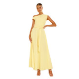 Women's Eelegant Sleeveless Solid Color Long Dress
