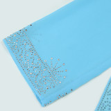 Fashionable Chiffon Beaded Long Dress Muslim Robe Dubai Arab