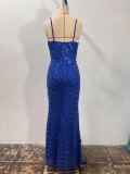 Women's Fashionable Sexy Strap Sequin Long Dress