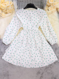 Spring and Summer Fashion Women's Polka Dot Print Puff Sleeve Dress