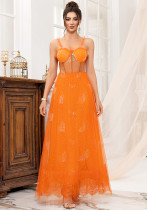 Women's Cocktail Dress Sexy Mesh Strap Bridesmaids Gown