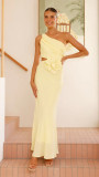 Summer Fashion Women's Sexy Slash shoulder Solid Color Slim Dress