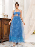 Women's Cocktail Dress Sexy Mesh Strap Bridesmaids Gown