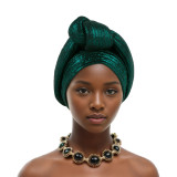 Women Shiny Knotted African turban hat
