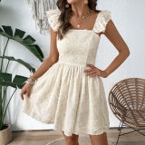 Women Summer Hollow Backless Flying Sleeve Strap Dress