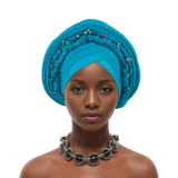Women wedding party multi-layer diamond-studded African turban hat