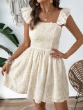 Women Summer Hollow Backless Flying Sleeve Strap Dress
