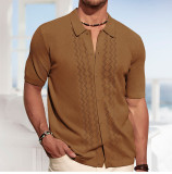 Men's Summer Short Sleeve Knitting Polo Top
