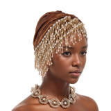 Women heavy-duty multi-layer tassel hat Baotou hat Muslim hat Xiyintemu haircut