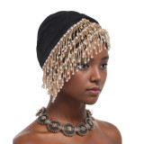 Women heavy-duty multi-layer tassel hat Baotou hat Muslim hat Xiyintemu haircut