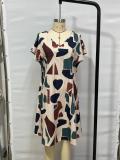 Women Printed Round Neck Dress
