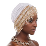 Women heavy-duty multi-layer tassel hat Baotou hat Muslim hat Xiyintemu haircut