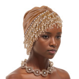 Women heavy-duty multi-layer tassel hat Baotou hat Muslim hat Xiyintemu haircut