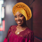 Women wedding party multi-layer diamond-studded African turban hat