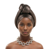 Women Shiny Knotted African turban hat