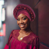 Women wedding party multi-layer diamond-studded African turban hat