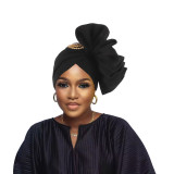 Women wedding elegant sewn flower with brooch African turban hat