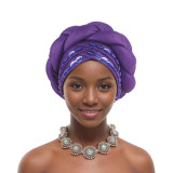 Women sewn sequined African turban hat