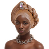 Women braided layered Baotou hat Muslim hat African turban hat