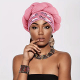 Women sewn sequined African turban hat