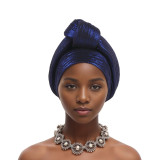 Women Shiny Knotted African turban hat