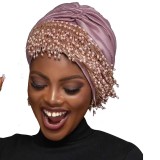 Women heavy-duty multi-layer tassel hat Baotou hat Muslim hat Xiyintemu haircut