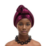 Women Shiny Knotted African turban hat