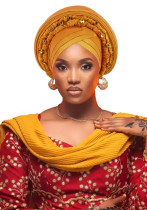 Women wedding party multi-layer diamond-studded African turban hat Women wedding party multi-layer diamond-studded African turban hat