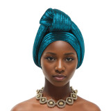 Women Shiny Knotted African turban hat