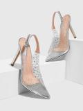 Peep Toe High Heels Rhinestone Stiletto