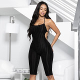 Spring Sexy Halter Neck Backless Short Jumpsuit