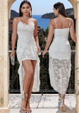 Sexy Slit Lace Patchwork Strap Dress
