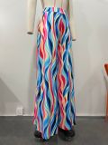 Women's Multi Color Printed Wide Leg Straight Pants