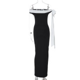 Autumn Winter Off Shoulder Sleeveless Bodycon Dress